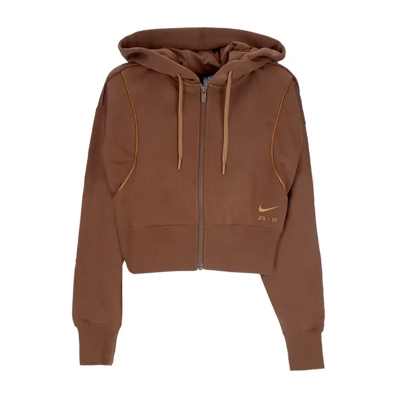 Nike Felpa Cappuccio Zip Donna Sportswear Air Fleece Full-zip Hoodie Cacao Wow/ale Brown/ale Brown