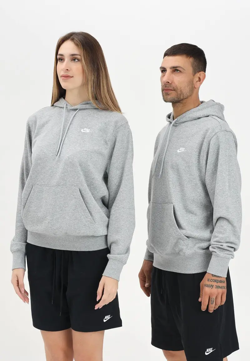 Nike Felpa con cappuccio Club grigia per uomo e donna