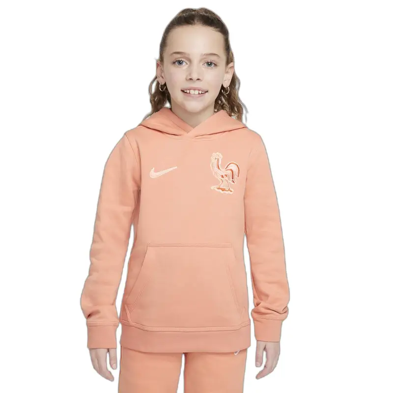 Nike Felpa con cappuccio per bambini Francia 2025 Orange