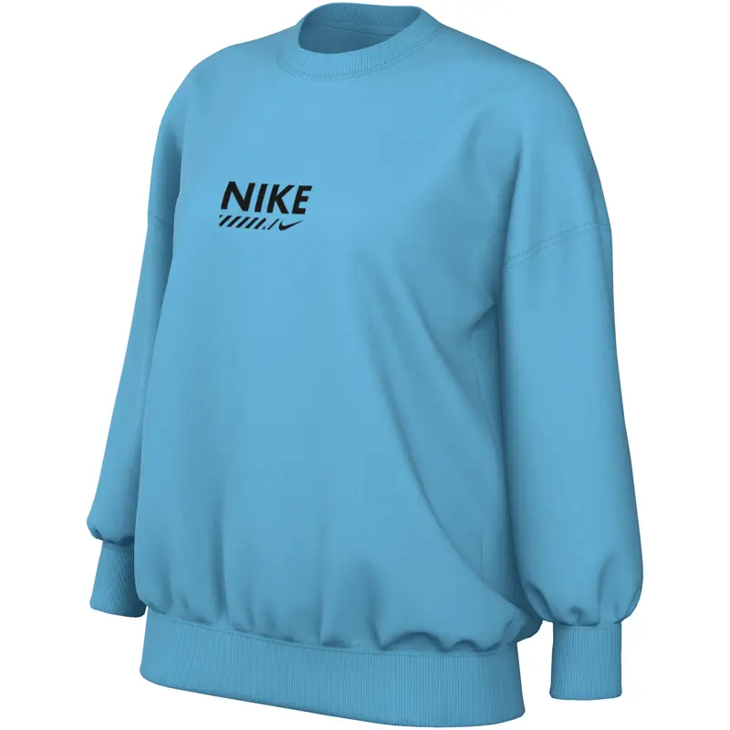 Nike Felpa girocollo oversize da donna Fleece Bleu