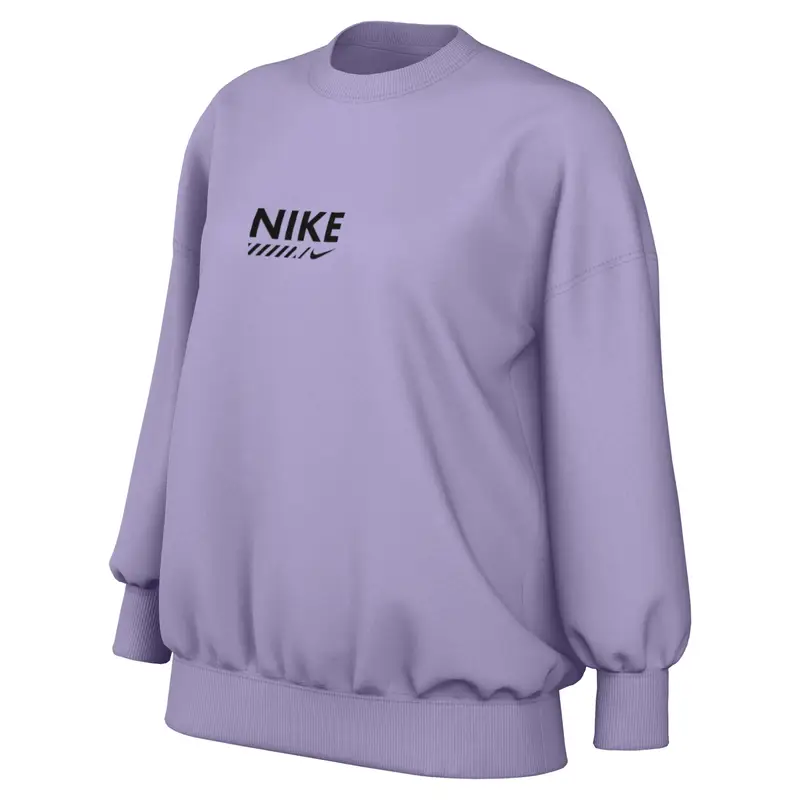 Nike Felpa girocollo oversize da donna Fleece Violet