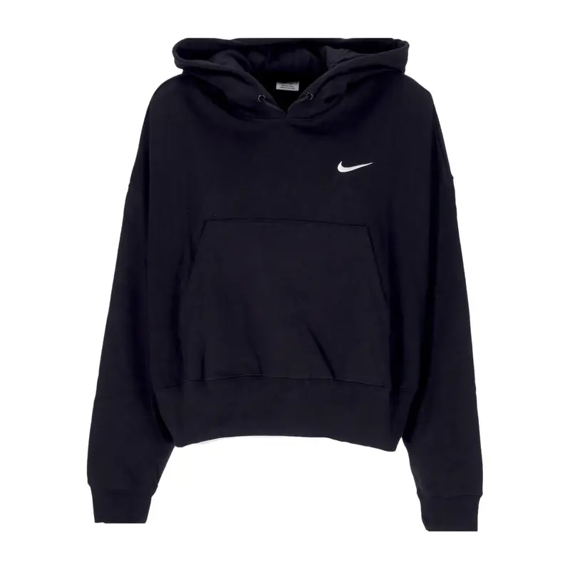 Nike Felpa Leggera Cappuccio Donna W Sportswear Jersey Oversized Pullover Hoodie Black/white