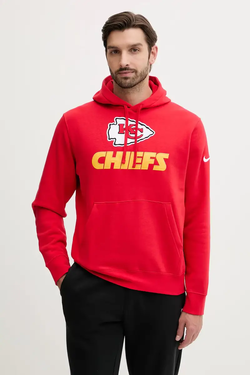 Nike felpa Rewind Club Hoodie uomo colore rosso con cappuccio con applicazione NKDK-65N-7G-WUG