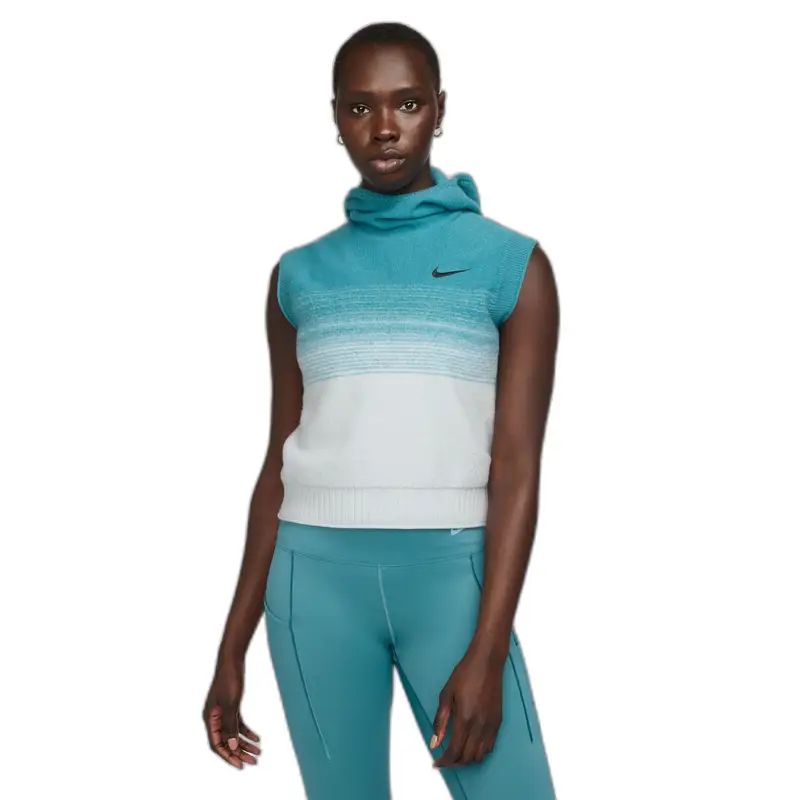 Nike Felpa senza maniche da donna con cappuccio Dri-FIT Advance Run Division Argenté