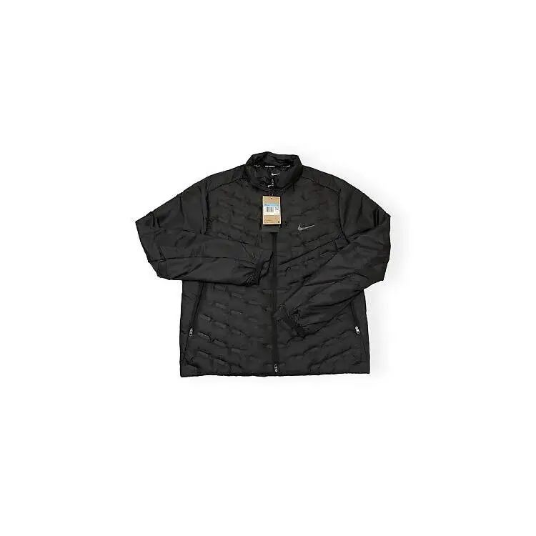 Nike Giacca a Maniche Lunghe Therma-Fit ADV AeroLoft Vestibilità Ampia Tinta Unita con Stampa Logo Collo Alto Uomo Capispalla Nero