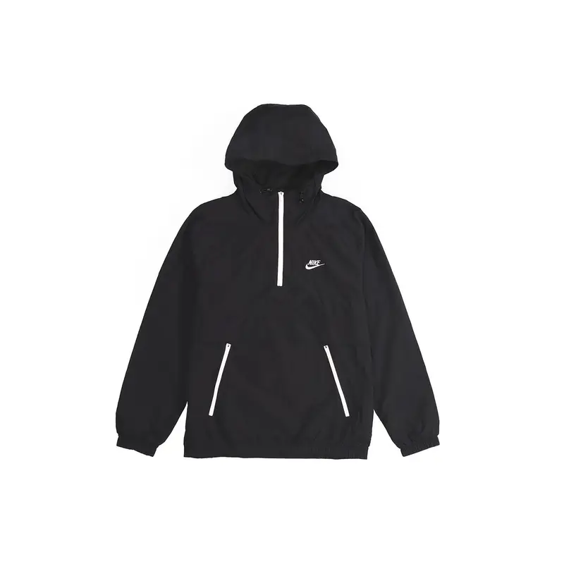 Nike Giacca Anorak Tessuto NSW CE con Cappuccio e Mezza Zip Uomo Giacche Nero AR2213-010