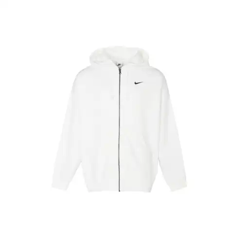 Nike Giacca con Cappuccio in Pile con Zip Frontale da Donna Giubbotti Bianco DD5635-100