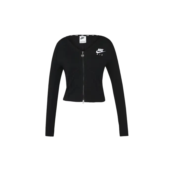 Giacca da donna Nike Sportswear con logo ricamato, doppia zip e apertura ossea, nera FD2377-010 XL