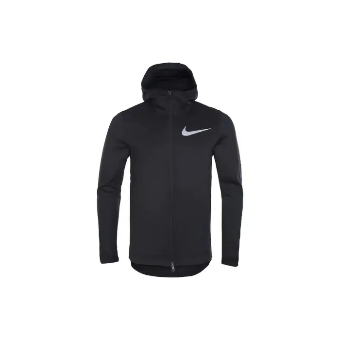 Giacca da uomo Nike a maniche lunghe con cappuccio e stampa logo, colore nero, codice 856439-010 M