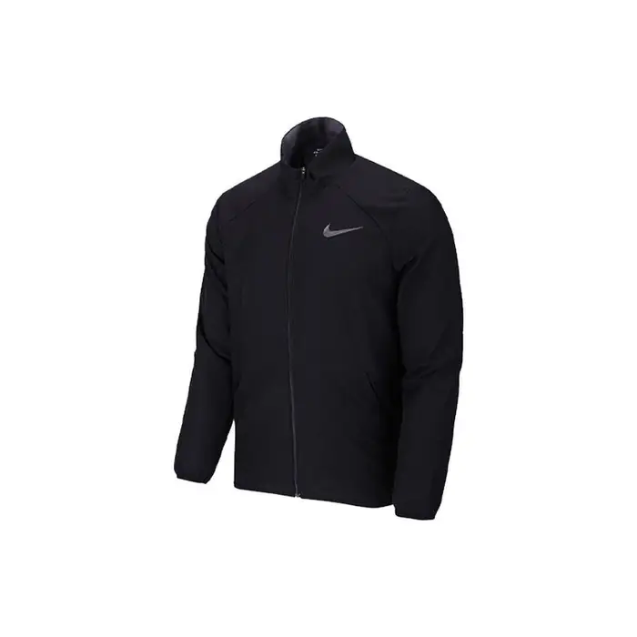 Nike Giacca Sportiva Uomo con Logo Monocolore e Collo Alto Manica Lunga Giacca Nera AJ4460-010