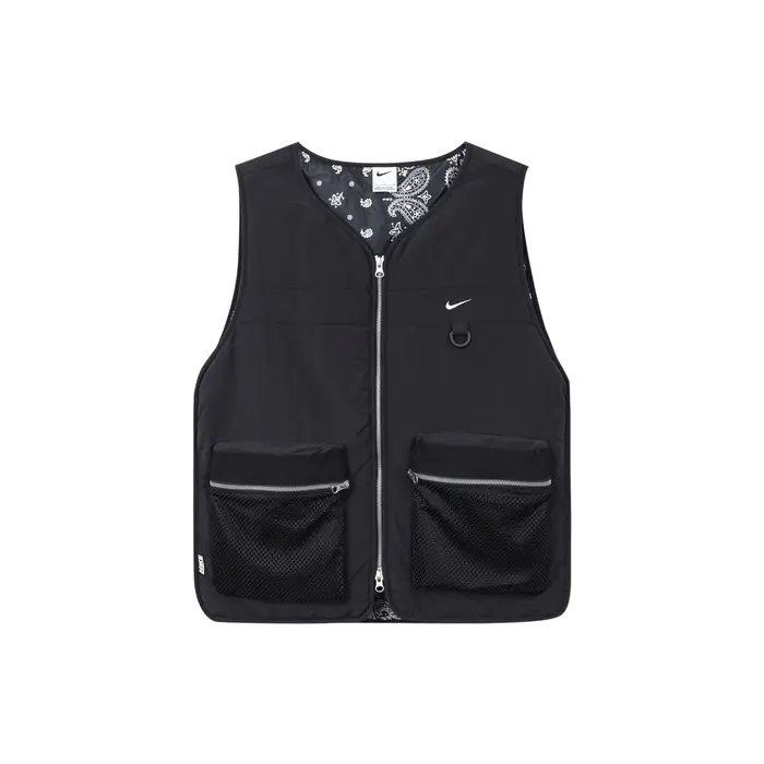 Gilet con Zip Uomo Nike Tinta Unita Stampa Logo Gilet Nero DV9494-010 S