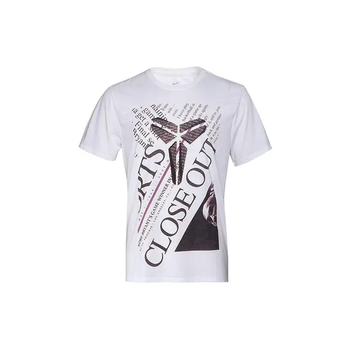Nike Kobe Black Mamba T-shirt sportiva casual a maniche corte da uomo Top bianco 913518-100