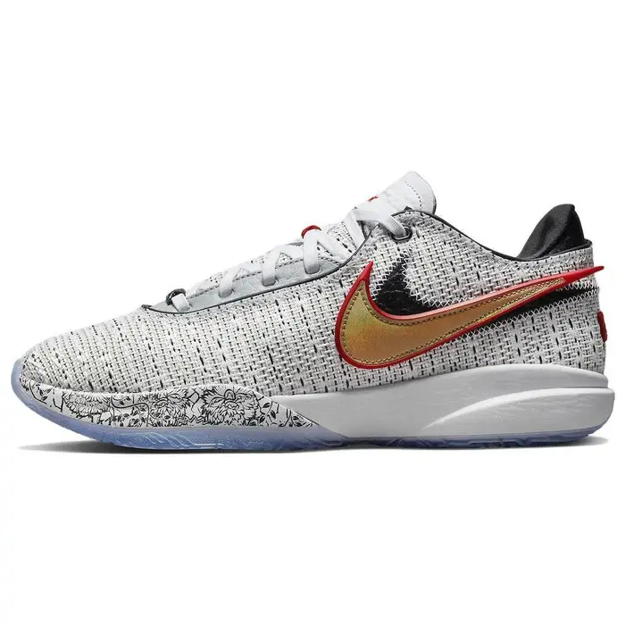 LeBron 20 EP The Debut Scarpe da Ginnastica da Uomo Bianco Oro Metallizzato Nero DJ5422-100 41