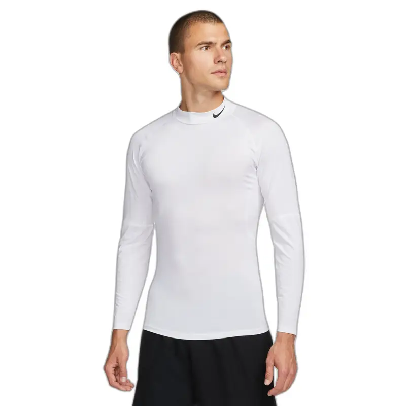 Nike Maglia aderente a maniche lunghe Dri-FIT Mock Blanc