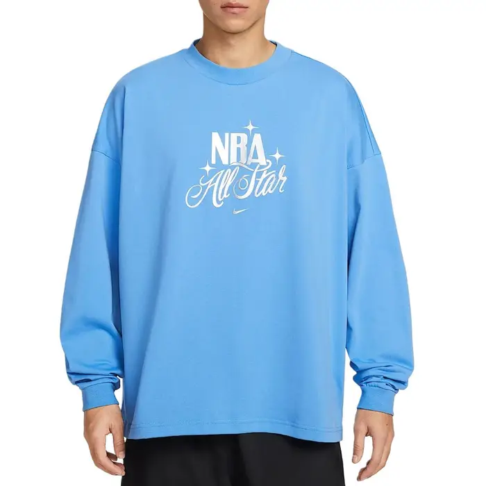 Maglia da allenamento a maniche lunghe con scollo rotondo Nike Dri-Fit NBA All-Star Standard Issue, asciugatura rapida, da uomo, tops IQ5377-462 S