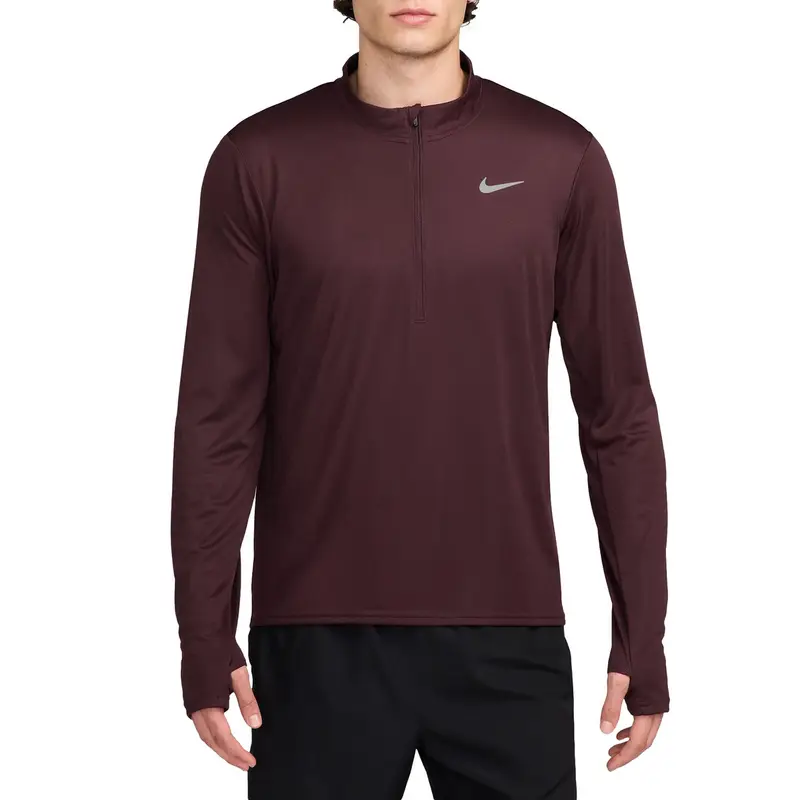 Nike MAGLIA MANICA LUNGA MEZZA ZIP PACER Bordeaux