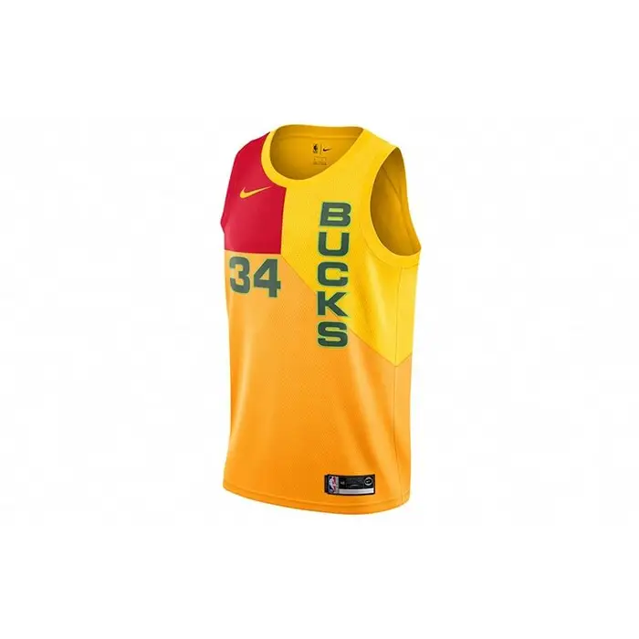 Maglia Nike Giannis Antetokounmpo #34 City Edition Uomo Top Giallo AJ4624-717 S