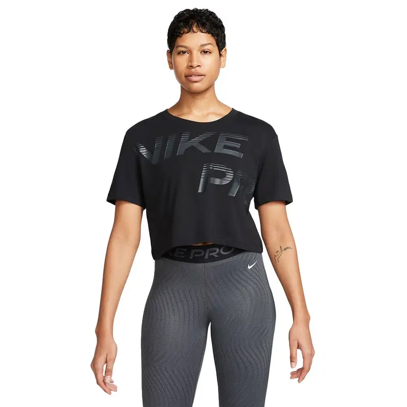 Nike Maglietta Palestra Pro Train Crop Nero Donna