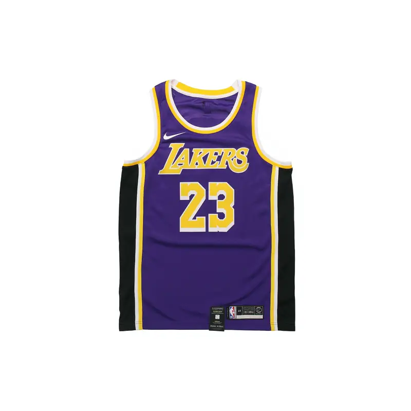 Nike NBA Lakers LeBron James 23 Fan Edition Pullover Girocollo Jersey Uomo Abbigliamento Sportivo Viola AA7097-514
