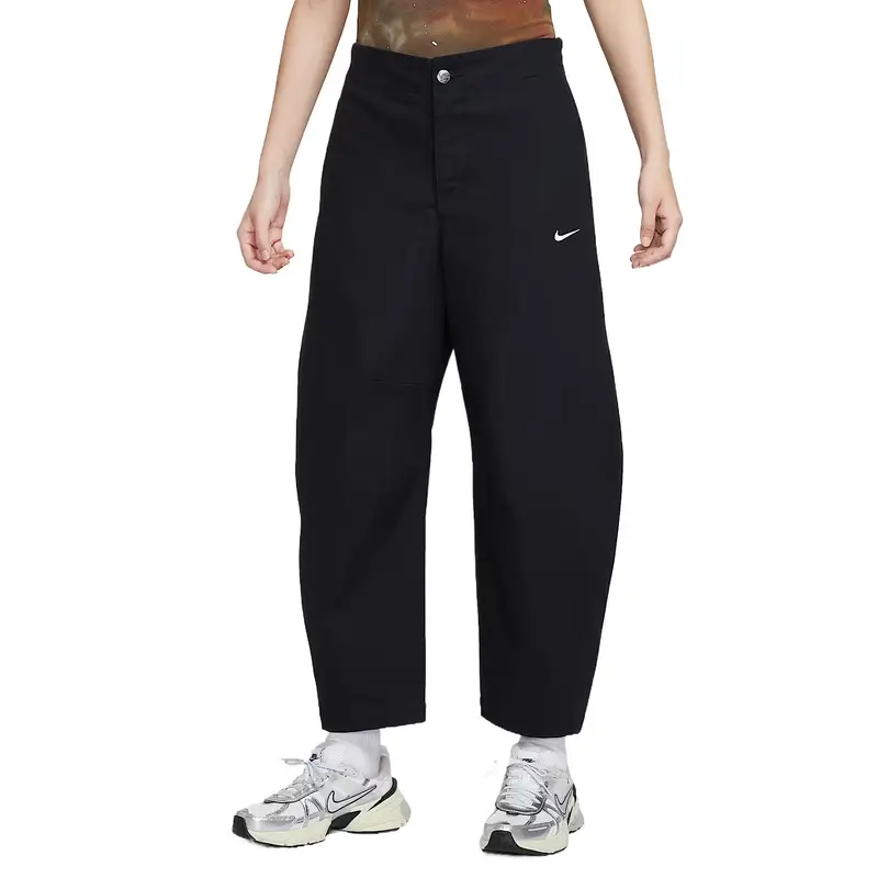 Nike Pantaloni Casual Corti Larghi Tinta Unita Sportswear Donna fondo HV2087-010