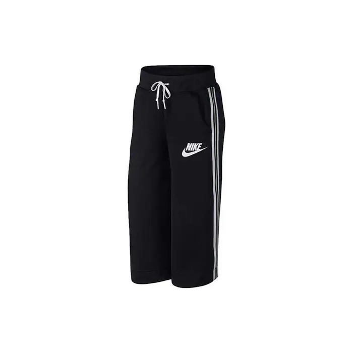 Pantaloni Casual Corti Neri da Donna Nike con Stampa a Strisce, Vestibilità Larga, Coulisse 932104-010 M