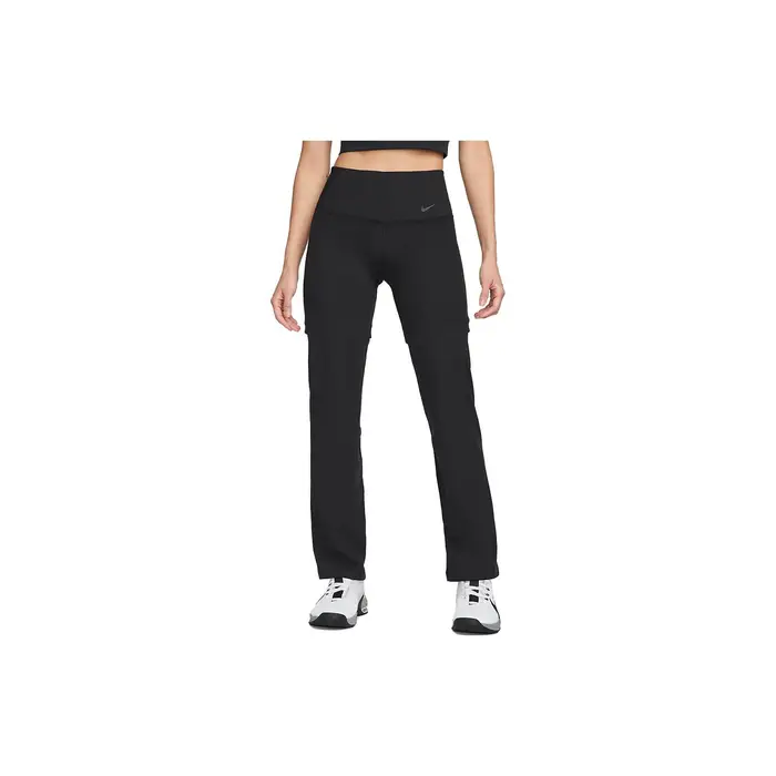 Pantaloni Casual da Donna Nike Power Solid Logo a Vita Media Gamba Dritta Nero DM1192-010 L