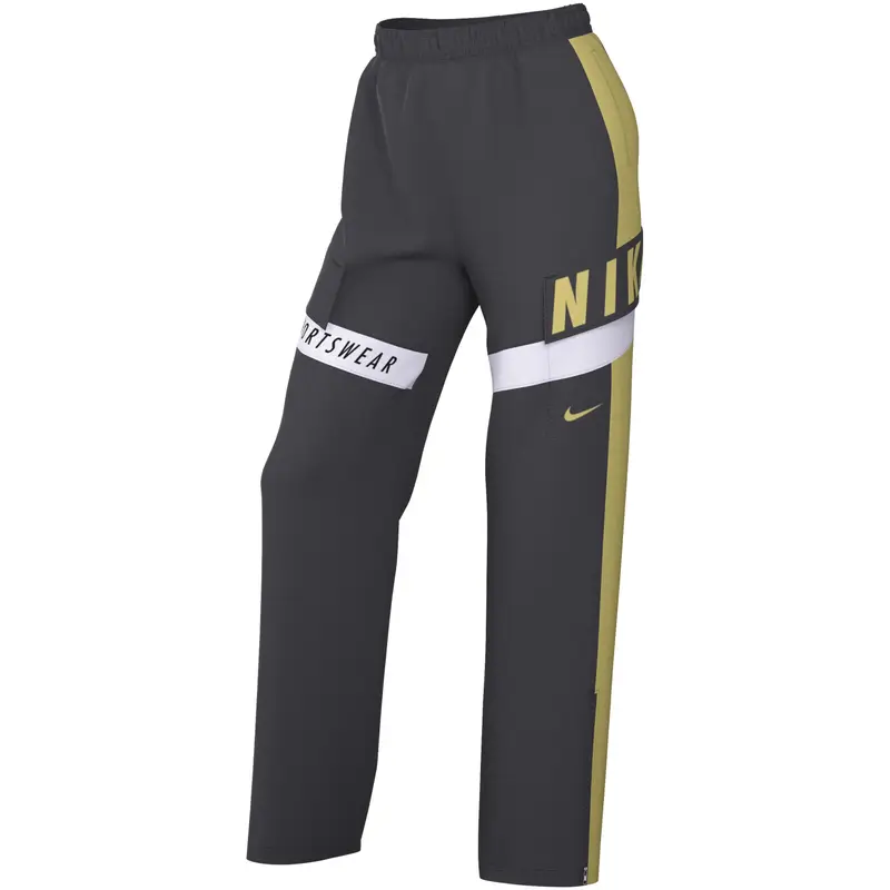 Nike Pantaloni da donna in tessuto oversize High Rise Gris