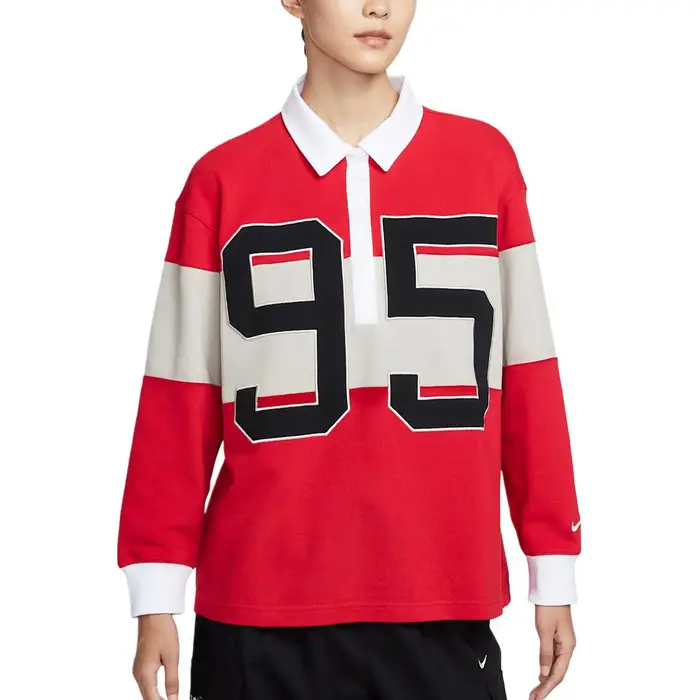 Polo a maniche lunghe casual preppy ampia Nike Sportswear da donna HV4034-657 L