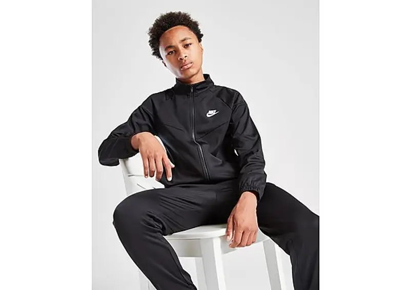 Nike Poly Chevron Tracksuit Junior, Nero