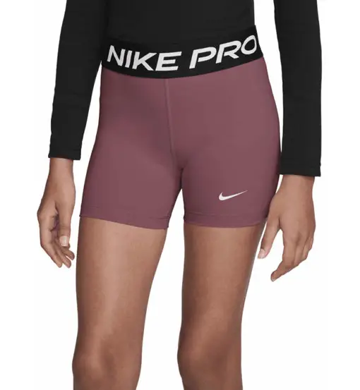 Nike Pro Girls Dri-FIT 3 Jr - pantaloni fitness - ragazza Dark Pink