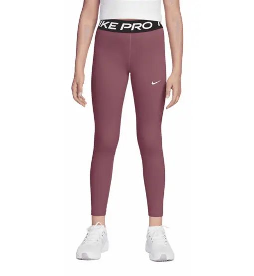Nike Pro Mid-Rise Jr - leggings fitness - ragazza Dark Pink