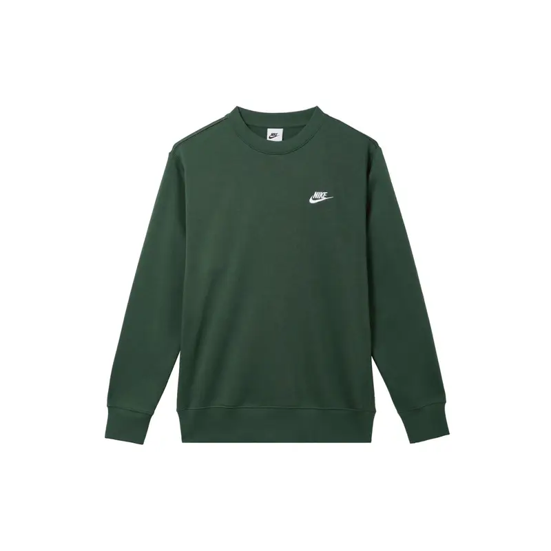 Nike Pullover Girocollo Sportivo a Maniche Lunghe Ricamato con Lettera da Uomo Felpa Verde BV2663-323
