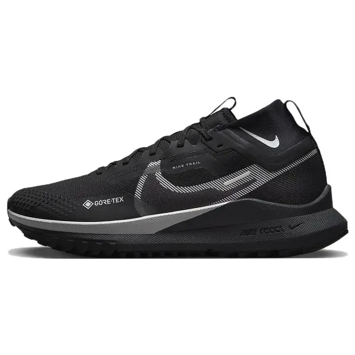 Nike React Pegasus Trail 4 GORE-TEX Nero Argento Riflettente Scarpe da Ginnastica da Uomo Lupo Grigio DJ7926-001 40 5
