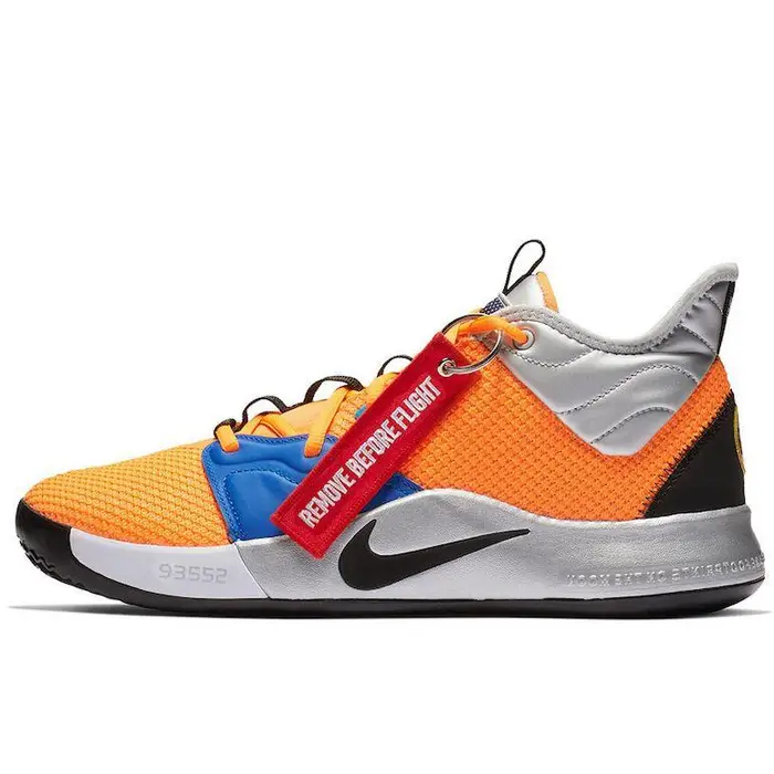 Scarpe da Basket Mid-Top Stringate Nike Pg 3 Uomo Sneakers Arancione Grigio AO2607-800 42