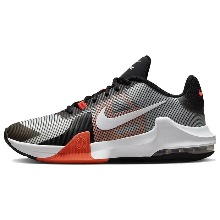 Nike Scarpe da Ginnastica da Uomo Air Max Impact 4 Nere Rosso Vivo Grigio Lupo Bianco DM1124-002