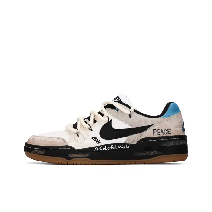 Nike Scarpe da skateboard basse Full Force resistenti all abrasione termica da uomo White Blue Brown