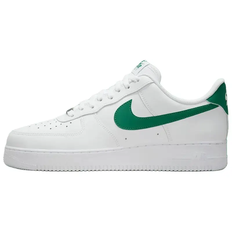Nike Scarpe da Skateboard Air Force 1 Antiscivolo Resistenti all Usura Low Top da Uomo Sneakers Bianche Verdi FJ4146-121