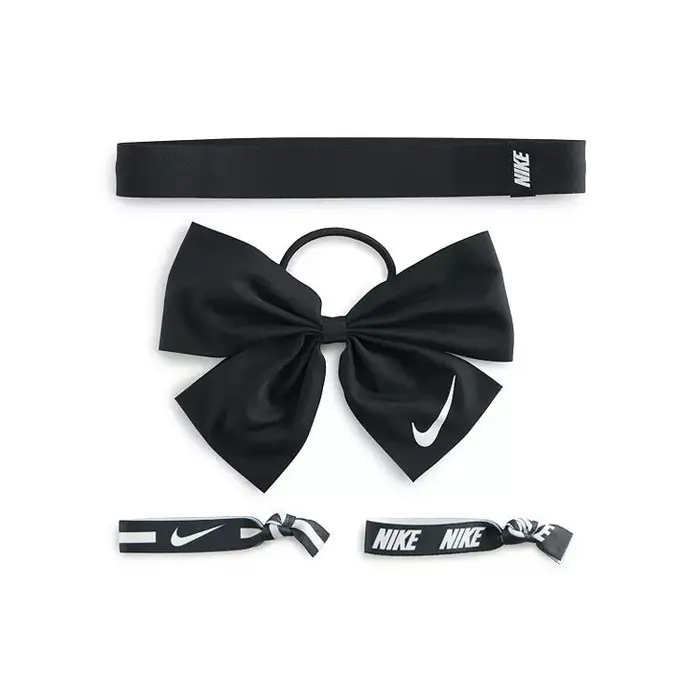 Nike Set Fascia con Fiocco Accessori Donna Nero N1000520010OS Black