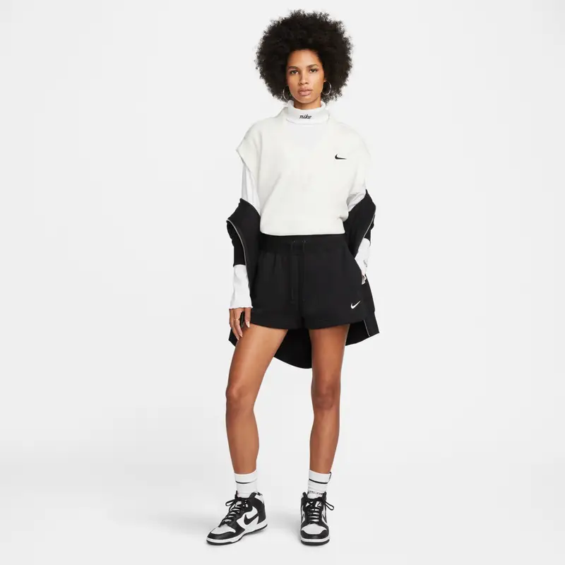 Nike Shorts a vita alta Phoenix Fleece Noir