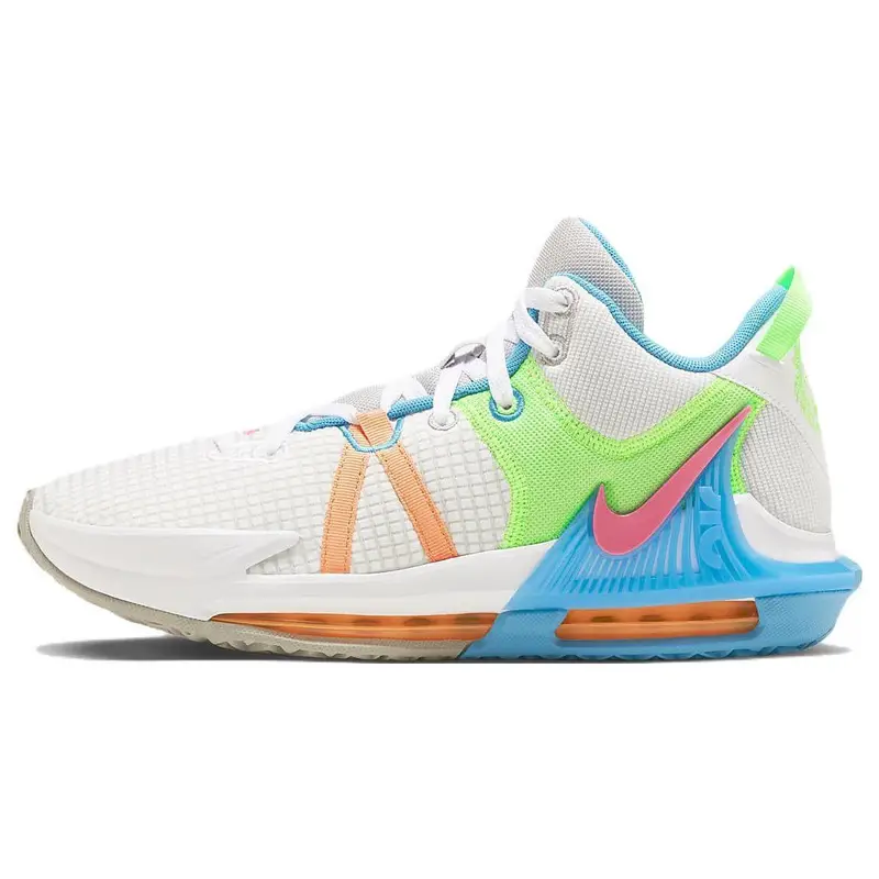 Nike Sneaker da uomo LeBron Witness 7 EP Grigio Nebbia Multicolore Ciottolo Azzurro Laser Iper-Rosa DM1122-003 42 5