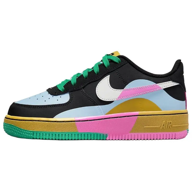 Sneakers Nike Air Force 1 LV8 2 GS Dance Bambino Multicolor Nero Azzurro-Armatura-Chiaro FJ3288-001 40