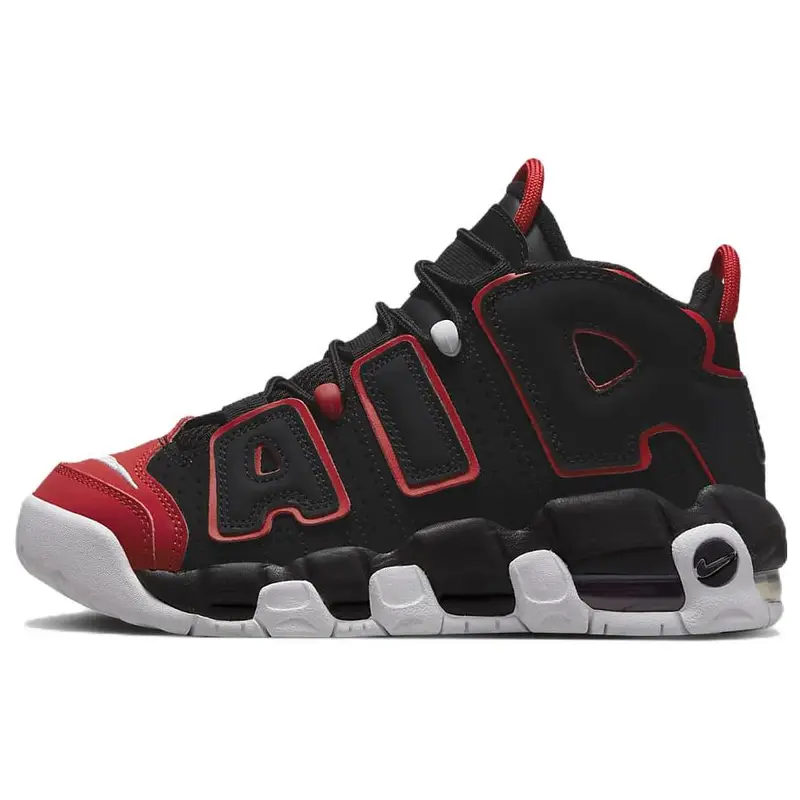 Nike Sneakers Air More Uptempo GS Punta Rossa Bambino Nero University-Red Bianco FB1344-001 35 5