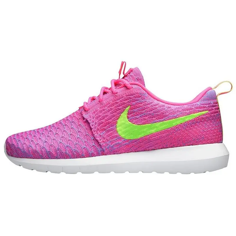 Nike Sneakers Roshe Flyknit Rosa Flash Uomo Rosa Club Blu Bagliore Flash Lime 677243-601