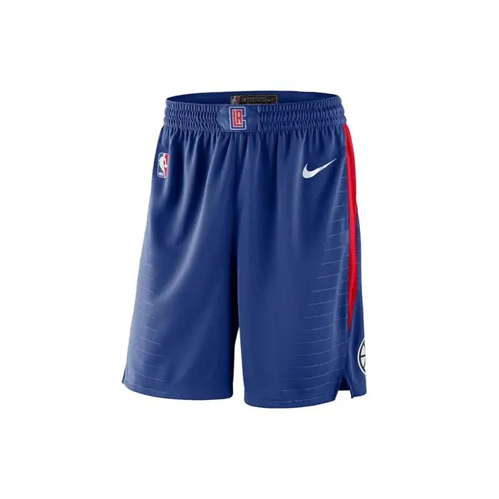 SW Fan Edition Los Angeles Clippers Patch in Tessuto Casual Sportivi Pantaloncini da Basket Uomo Pantaloncini Blu AJ5614-495 M
