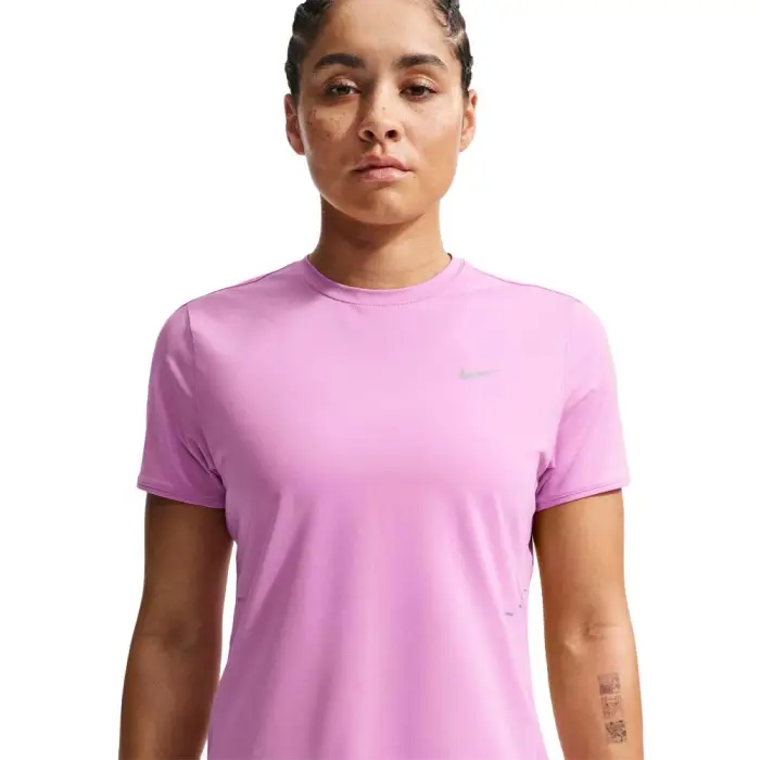Swift T-Shirt Running Df Top Lt Magenta Reflective Sil Donna Rosso