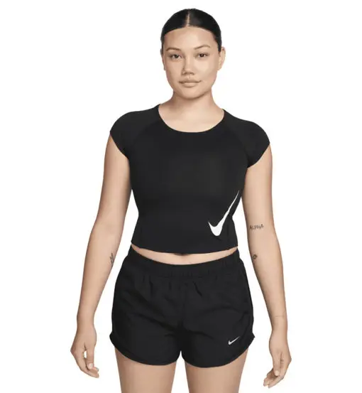 Nike Swoosh Run Dri-FIT W - maglia running - donna Black