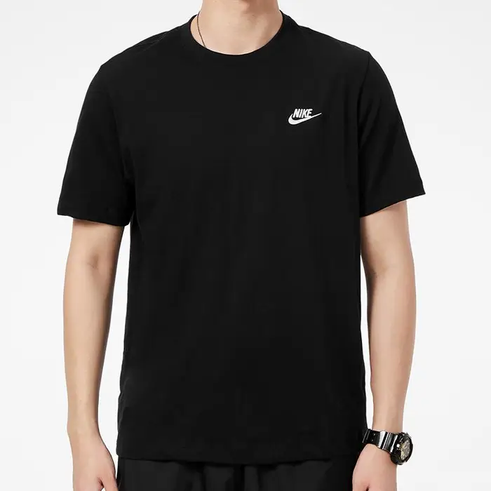 T-shirt Girocollo Manica Corta con Logo Nike Set Pantaloncini Larghi Set Uomo Nero AR4999-013+DV9329-010 M