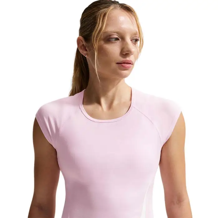 T-Shirt Running Tempo Swoosh Rosa Foam Bianco Donna