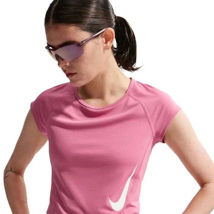 Tempo Swoosh T-Shirt Running Peony Rosa Foam Donna