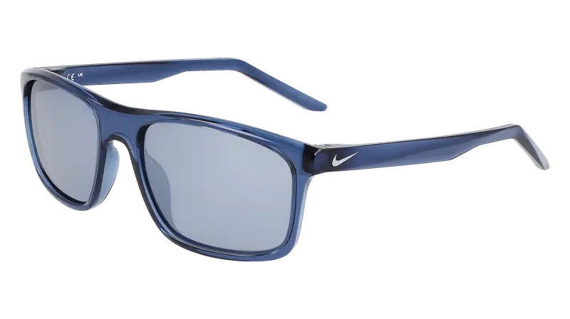 Nike Unisex FIRE L P FD1819 434 Occhiali da sole Bio-iniettato Blu Argento Squadrata Polarizzata Polarizzata